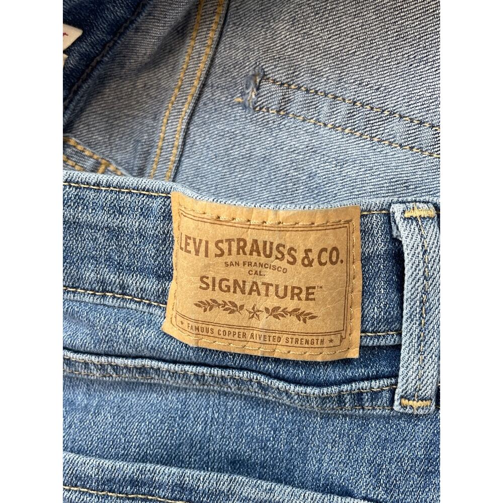 Levis Jeans Women 14M (32x30) Blue Cotton Blend Stretch Signature Straight - Picture 6 of 8